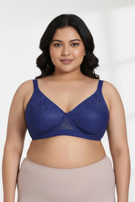 Zivame True Curv Lightly Lined Wired High 3/4Th Coverage Super Support - Navy Peony — image 2